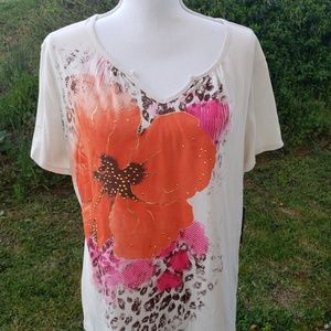 NWT Kim Rogers V-Neck Top XL